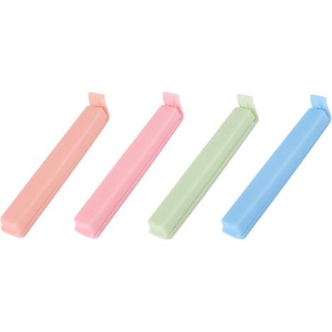 Juego de 12 pinzas para bolsas de congelación, transparentes, azul, rosa, verde, 10,8 x 1,5 cm (1/5)