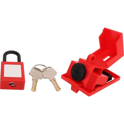 Dispositif de verrouillage à pince pour disjoncteur, cadenas de sécurité en nylon avec anse de 38 mm pour consignation/étiquetage. (1/5)