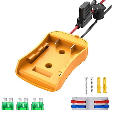 Adaptateur pour voiture jouet électrique compatible avec 20 piles, kit de conversion de batterie pour voiture jouet électrique avec fusible, interrupteur et borniers. (1/5)