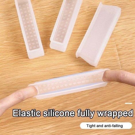 Set di 4 protezioni rettangolari in silicone per gambe di sedie e mobili, protezioni per gambe di tavoli contro i graffi (1/3)