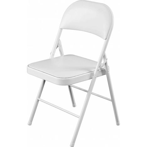 Oypla Heavy Duty White Padded Folding Metal Desk Office Chair Seat (1/5)