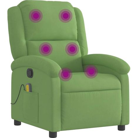 Fauteuil de massage inclinable vert clair velours vidaXL