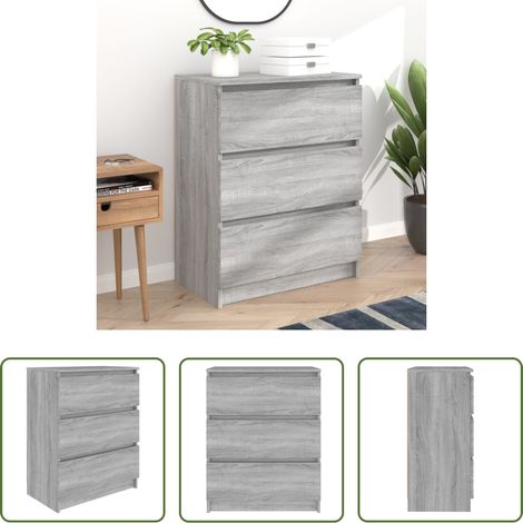 Holzwerkstoff - Sideboard Grau Sonoma 60x35x76 cm Holzwerkstoff (1/5)