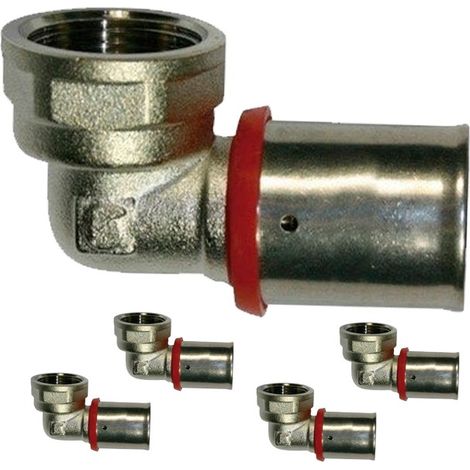5 Stück Innengewinde 3/4'' für Mehrschichtrohr 25mm, Verwendung mit Crimpmaschine, grau
