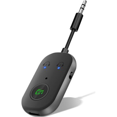 Bluetooth 5.3 Adaptateur Emetteur, 2 en 1 Bluetooth Emetteur Récepteur Prend en Charge 2 Écouteurs, 3,5 mm AUX Jack Emetteur pour TV, Téléphone Portable, Système Audio de Voiture, Tablette PC (1/5)
