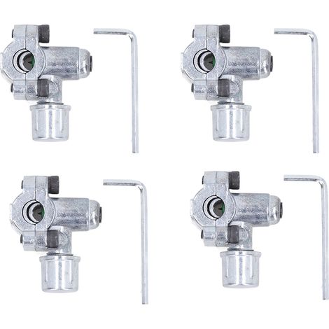 Lot de 4 vannes de piquage en alliage de zinc 3-en-1 pour tubes 1/4" 5/16" 3/8", robinets de dérivation (1/5)