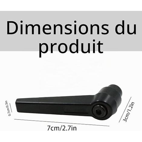 Clamping Lever Handle M8 Stainless Steel Male Thread Machine Handles Tool Machines, Welding, Printing Devices, Black (1/4)