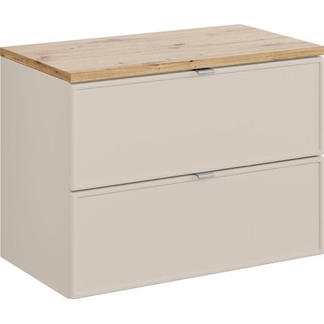 Meuble sous-vasque 80cm plan de toilette Alba Cachemire (1/5)