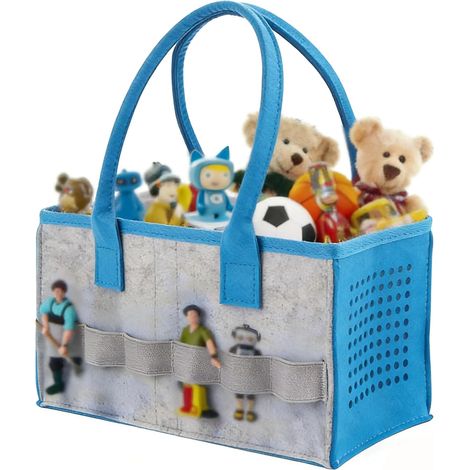 Sac de transport Toniebox pour Toniebox, Sac de rangement pliable grande capacité pour coffret de démarrage Toniebox et sac de transport pour figurines Tonie (Bleu) (1/5)