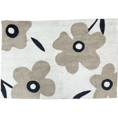 Tapis déco floral en coton tufté 170x120cm (1/3)
