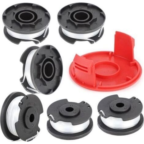 Bobine Fil Coupe Bordure Bobine de Fil Debroussailleuse Fil Nylon pour Debroussailleuse Fil Rotofil pour Einhell GE-CT 18/28 Li（6 Bobine Fil Coupe Bordure,1 Couvercle） (1/4)