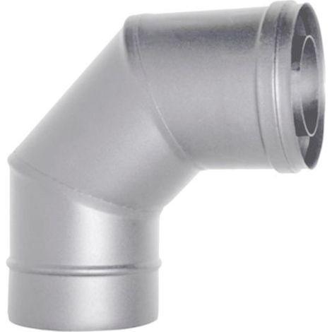 Canna fumaria tubo coassiale INOX curva 90 D. 80/130 INOX CE stufa pellet Made in Italy