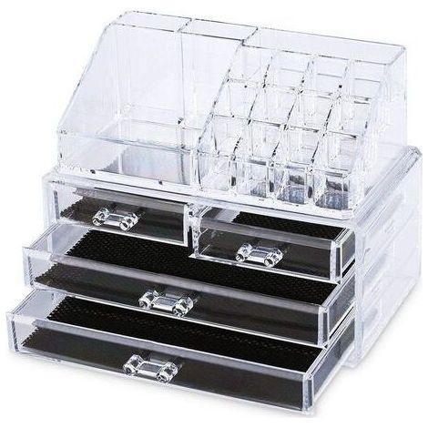 Boîte de maquillage Organisateur Présentoir cosmétique 4 tiroirs 12 boîtes (1/5)