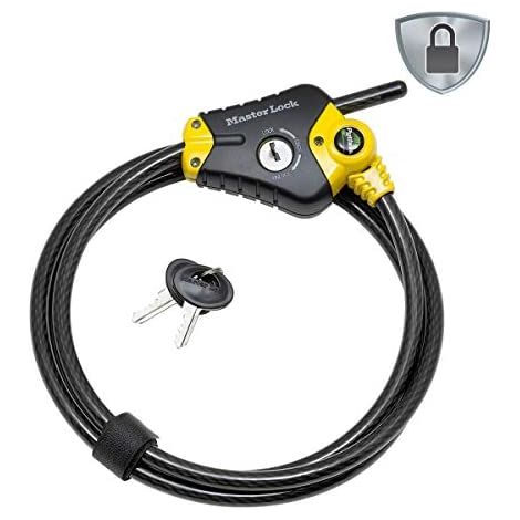 Master Lock Python nº 8420EURD cable antirrobo negro amarillo