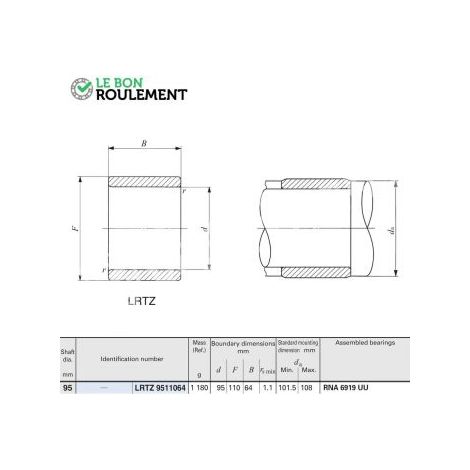 Bague acier intérieure LRTZ9511064-IKO