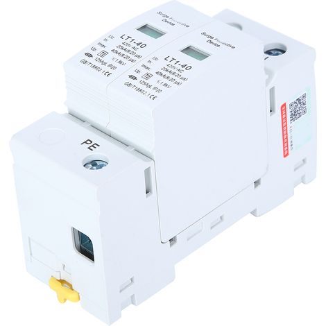 Parafoudre modulaire blanc 2P LT140 40kA protection contre la foudre pour appareils électriques (1/5)