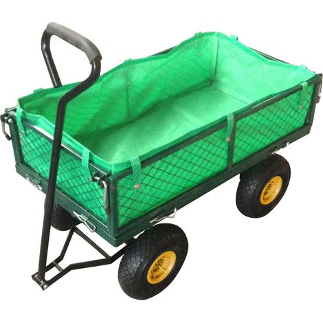 Varan Motors – Chariot de jardin TC1840A2 – Remorque à main avec bâche – Charge max 200Kg – Dimensions 89x50x54cm – Poignée amovible (1/5)