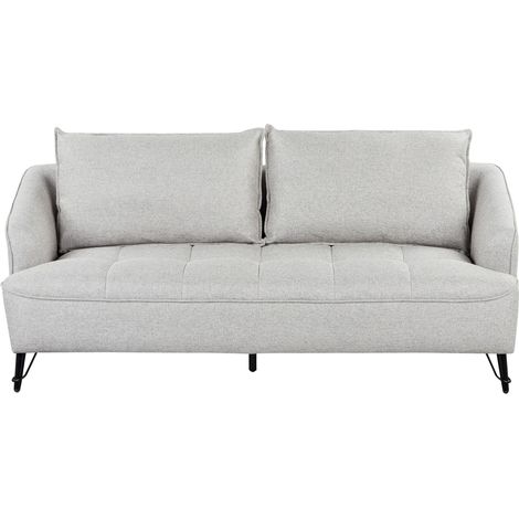 Canapé 3 Places Moderne en Tissu Rembourré Coussins Supplémentaires Gris Hobro