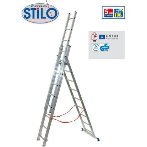 Escalera transformable triple Stilo de 2,00 a 3,50 metros / tramo SL200-3 - 3 x 7 Peldaños 2,00 metros (1/2)