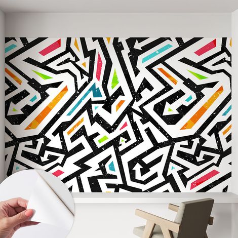 Papier peint autocollant avec imprimé pour décoration intérieure pour rénovation a motif Mosaïque abstraite 152x104 cm (1/5)