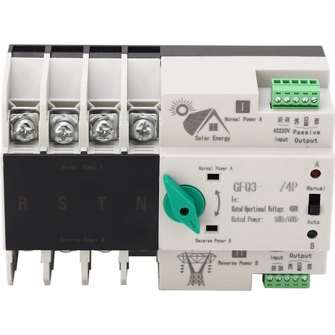Doppelter elektronischer Leistungsschalter, hohe Temperaturbeständigkeit, 4-polig, manuelle Betätigung, AC400V Generator-Umschalter für Einkaufszentren (80A). (1/5)