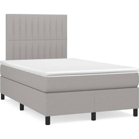 Maison Exclusive - Cama box spring con colchón tela gris claro 12 (1/5)