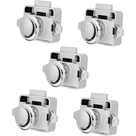Lot de 5 verrous à bouton, poussoir pour armoires, camping (1/5)