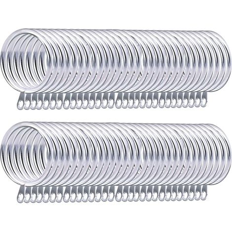 60pcs Anneaux de Rideaux, Anneaux Suspendre pour Rideaux et Tiges, 38mm Diamètre Interne, Argent (1/5)