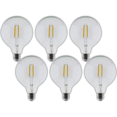 6 ampoules connectées WIFI ronde LED Design G125 E27 7W - Otio