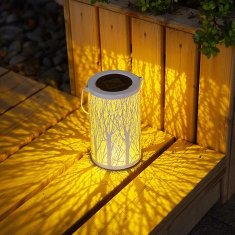 MINKUROW Solarlaterne für den Außenbereich, weiß, zum Aufhängen, wasserdichte Solarlampe, ideal für Gärten, Terrassen, Hinterhöfe und Wege (1/5)