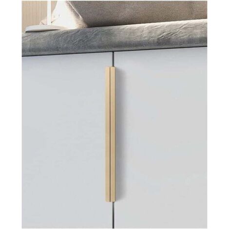 Poignée de meuble de cuisine, poignée dorée encastrée, poignée de porte cachée en alliage d'aluminium, 2 pièces, distance du trou 192 mm (1/4)