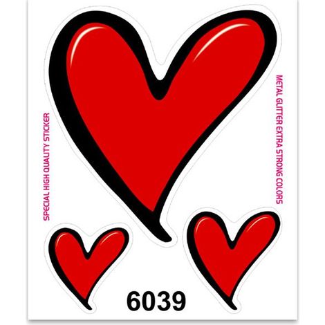 Adesivi Stickers Standard Cuore 10 x 12 cm (1/4)