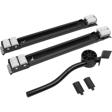 Rouleau d'appareil extensible, support de charge de 300 kg, empattement universel pour machines à laver, réfrigérateurs, sèche-linge, lave-vaisselle, objets lourds, noir (1/5)