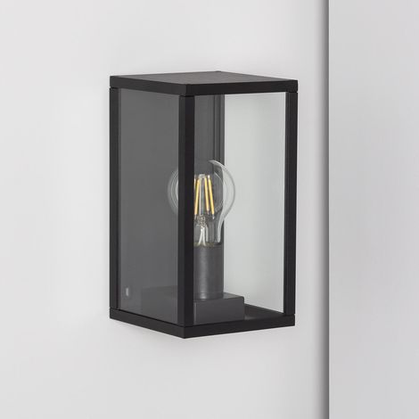 Aplique de Pared Exterior Aluminio y Cristal Atrium Negro (1/5)