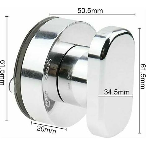 Poignée de meuble Poignée d'aspiration pour Porte en Verre Douche Forte Ventouse Tiroir Verre Miroir mur Carreaux Poignées - 2pcs (argent) (1/5)