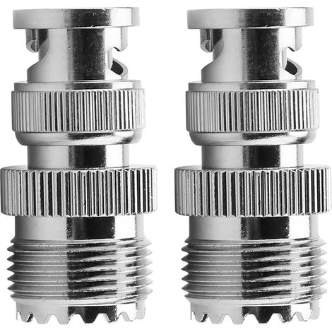 Adaptateur coaxial RF (2 pièces) : connecteur BNC mâle vers UHF SO239 PL-259 femelle (1/5)