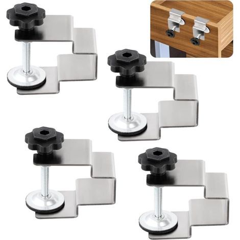 Lot de 4 pinces de montage pour façade de tiroir, pinces de montage universelles pour armoire, pinces auxiliaires pour armoire à structure en arc (1/4)