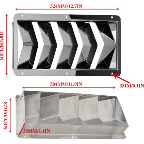 Rectangular 5-piece stainless steel ventilation panel, breathable panel, stainless steel ventilation window, accessories for marine and yacht building--DTEKGAZ