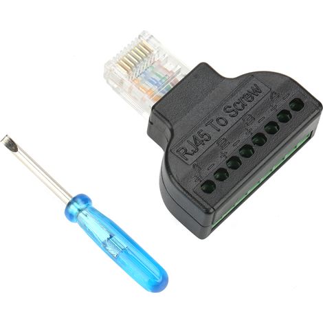 Lot de 2 adaptateurs RJ45 mâle vers bornier à vis AV 8 broches, convertisseur, connecteur CCTV (1/5)