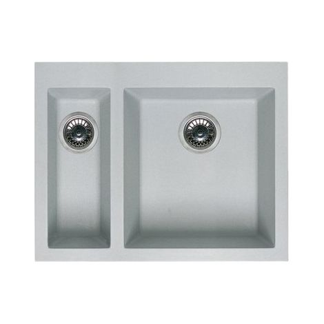Lavello Elleci Incasso 2 vasche 56x44 Quadra 150 Sottotop Metaltek Ghisa LMQ15070BSO (1/3)