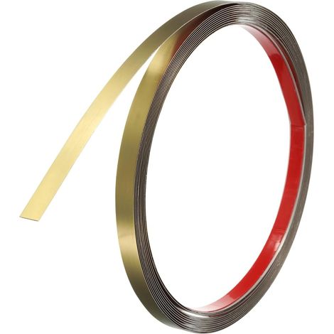 Moulures décoratives autocollantes en acier inoxydable - Barre métallique flexible autocollante pour mur, armoire, bord de carrelage, cheminée, bord de miroir et décoration de bricolage (miroir titane (1/5)