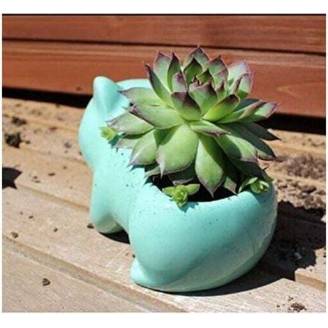 pair DIY Flowerpot Mignon Céramique Art Pots Accueil Décoratif en Céramique Art Vase Vert-Fei Yu (1/3)