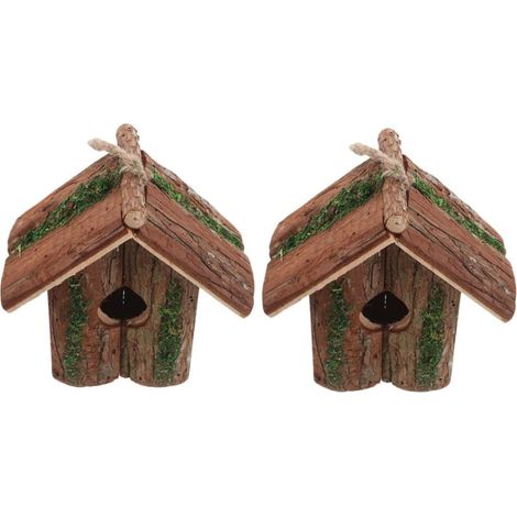 Lot De 2 Pendentifs en Forme De Nid D'Oiseau Décoration De Nid D'Oiseau Nichoirs Suspendus pour L'Extérieur (1/5)
