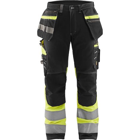 Pantalon de travail haute visibilité stretch 1794 - Noir/Jaune fluo L - FR(46) - SE(C52) - Courtes