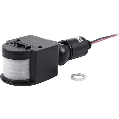 Interrupteur extérieur automatique à détecteur de mouvement infrarouge PIR 12 V CC pour éclairage LED, noir (1/5)