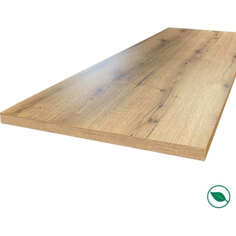 Forestea – Plan de travail stratifié HPL chêne 3000 x 650 x 38 mm FSC – Résistant aux rayures et à la chaleur – Finition 1 face + 3 chants