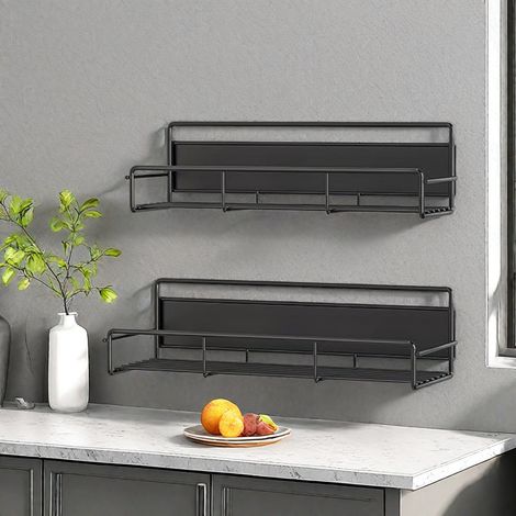 2pcs/set Grand+Petit réfrigérateur Rangement magnétique Raquette d'assaisonnement Rangement, mobilier robuste et élégant (1/5)
