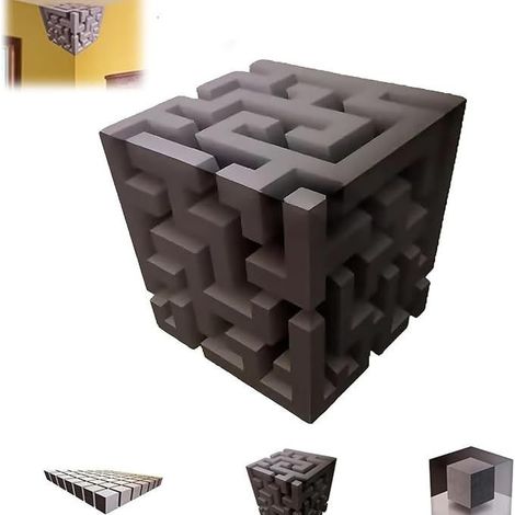 Décoration murale à effet d'optique - Décoration murale 3D - Stickers muraux - Décoration murale - 50 x 50 cm - PMMA - Gris (1/5)