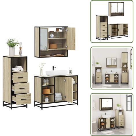 vidaXL Ensemble de meubles de salle de bain 3 pcs chêne sonoma