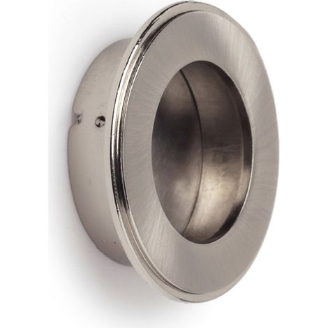 Poignée en zamak incrusté avec finition nickel satiné, dimensions: 44x44x13mm et Ø: 44mm - talla